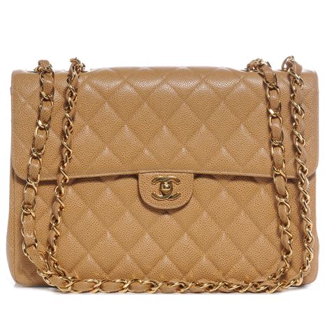 chanel beige jumbo single flap.